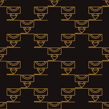 3D Printer Nozzle vector Printing Technology outline seamless pattern Stock Illustration