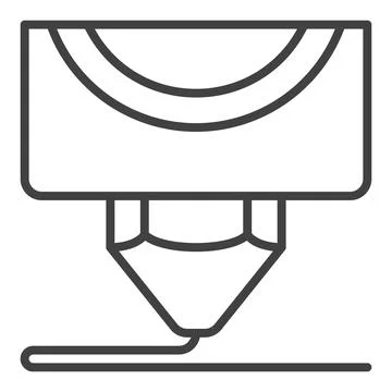 3D Printer Nozzle vector Printing Technology outline icon or symbol イラスト素材