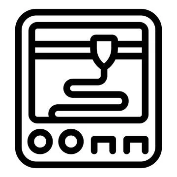3d printer operating, creating an object layer by layer with buttons and di.. Stock Illustration