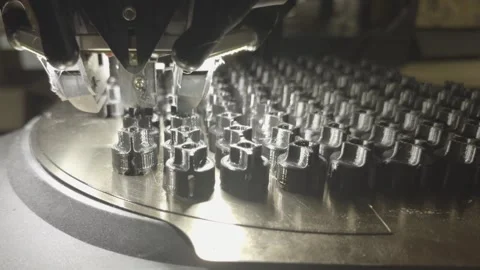 3D printer in operation close-up. Automatic three dimensional 3d printing Stock Footage 291651749