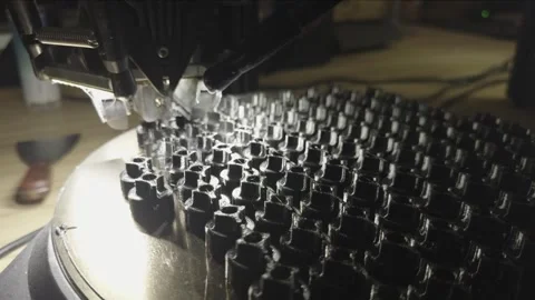 3D printer in operation close-up. Automatic three dimensional 3d printing Stock Footage 291651915