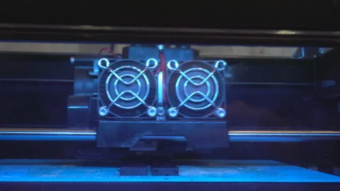 3D printer operation close-up Stock Footage 89856303