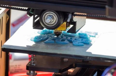 3D printer in operation, close-up Stock Photos