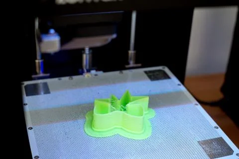 3D printer parts made on the printer, the development of volumetric objects,  Stock Photos