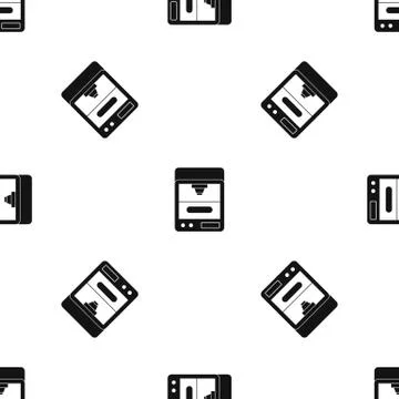 3D printer pattern seamless black Stock Illustration