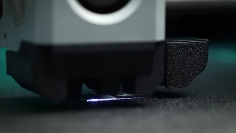 3D Printer Performing Precise Laser Scanning of the 3D Print Filament Stock Footage 286243675