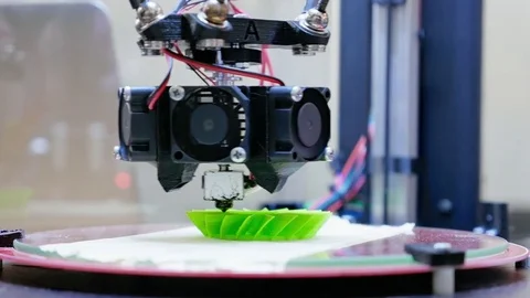 3D printer performs product creation Stock Footage 80094377