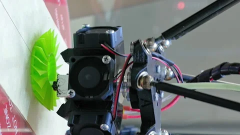 3D printer performs product creation Stock Footage 91160357