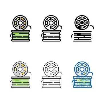 3d printer plastic color icon variety vector Illustrazione stock