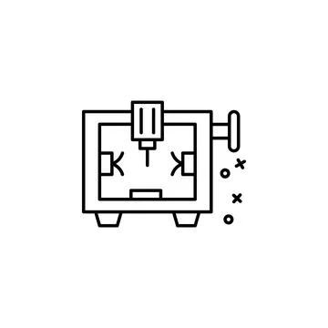 3d printer plastic engineering icon. Element of manufacturing Stock Illustration