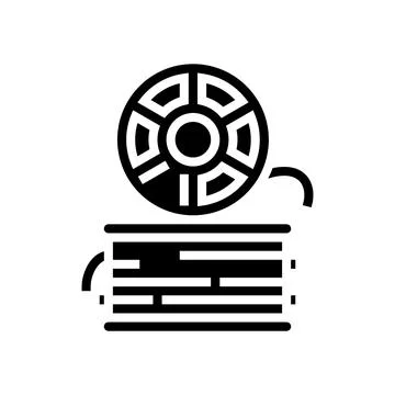 3d printer plastic glyph icon vector illustration Stock Illustration