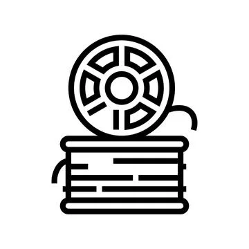 3d printer plastic line icon vector illustration Stock Illustration