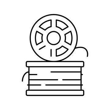 3d printer plastic line icon vector illustration Stock Illustration