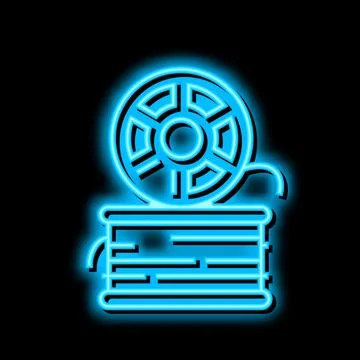 3d printer plastic neon glow icon illustration イラスト素材