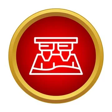 3d printer print head manufacturing icon Illustrazione stock
