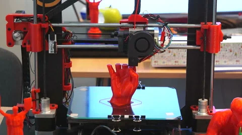 3D printer print the human hand 스톡 동영상 63498055