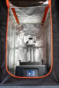 3D printer to print resin models with protective insulating capsule for exterior Stock Photos