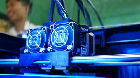 3D printer for printer model. Working in the lab, 3D printing technology,Qual Video stock 68928591