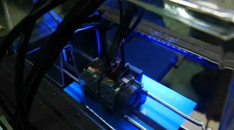 3D printer for printer model. Working in the lab, 3D printing technology,Qual Stock Footage 68928592