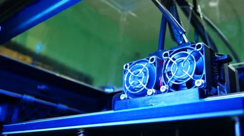 3D printer for printer model. Working in the lab, 3D printing technology,Qual Video stock 68928593