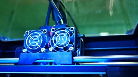 3D printer for printer model. Working in the lab, 3D printing technology,Qual Video stock 68928596