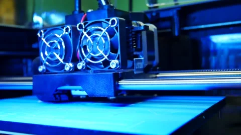 3D printer for printer model. Working in the lab, 3D printing technology,Qual Video stock 68928604