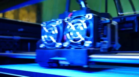 3D printer for printer model. Working in the lab, 3D printing technology,Qual Video stock 68928606