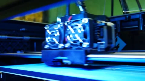 3D printer for printer model. Working in the lab, 3D printing technology,Qual Video stock 68928614