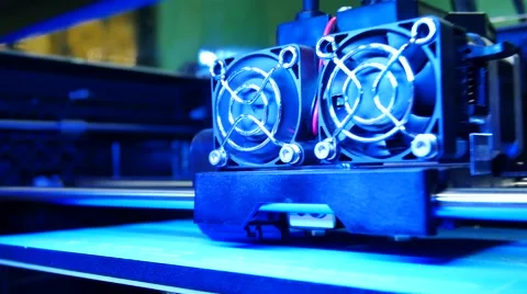 3D printer for printer model. Working in the lab, 3D printing technology,Qual Stock Footage 68928618