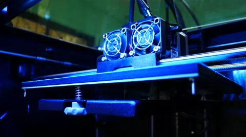 3D printer for printer model. Working in the lab, 3D printing technology,Qual Video stock 68928633