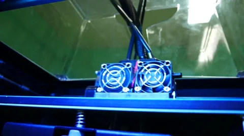 3D printer for printer model. Working in the lab, 3D printing technology,Qual Video stock 68928637