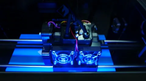3D printer for printer model. Working in the lab, 3D printing technology. Stockbeeldmateriaal 68928652