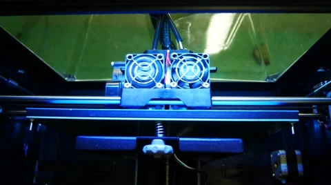 3D printer for printer model. Working in the lab, 3D printing technology. Stock Footage 68928655