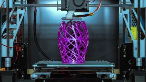 3d printer printing an artistic vase timelapse Stock Footage 74492119