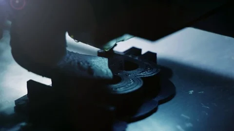 3d printer printing bitcoin Stock-Footage 81066428