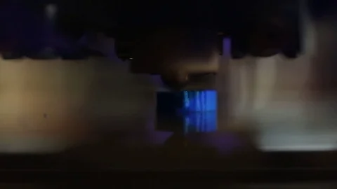 3d printer printing a blue shape Stock-Footage 71085910