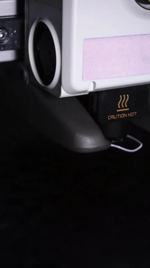 3D Printer Printing, Cleaning Nozzle, and Extruding Filament Stock Footage 300874872