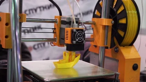 3d printer printing close up process Stock Footage 72085337