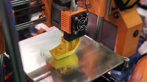 3d printer printing. Close up process of new printing technology Stock Footage 72288366