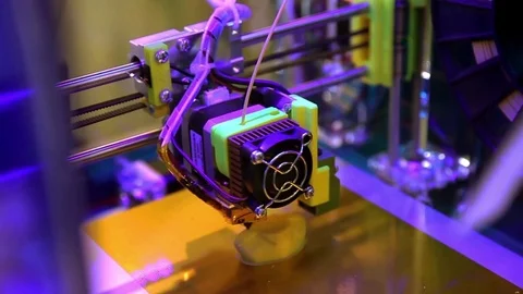 3d printer printing. Close up process of new printing technology Stock Footage 72288501