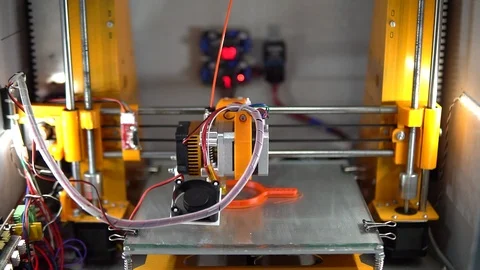 3d printer printing. Close up process of new printing technology Stock Footage 87168100