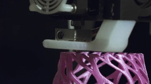 3D printer printing a complex object,an art household item Video stock 74502050