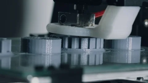 3D printer printing cu on the process and its parts Stock Footage 74470217