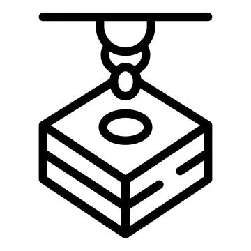 3d printer printing a cube with a hole using liquid polymer Stock Illustration
