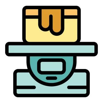 3d printer printing a cube with a viscous material filament Stock Illustration
