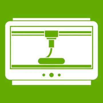 3D printer printing cup icon green Illustrazione stock