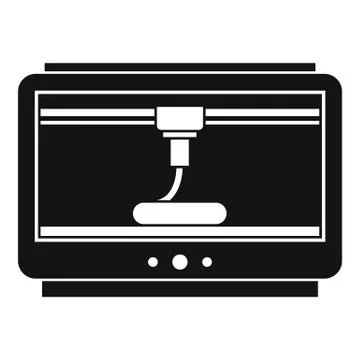 3D printer printing cup icon, simple style イラスト素材