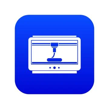 3D printer printing cup icon digital blue イラスト素材
