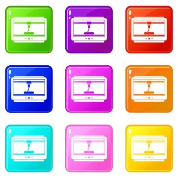 3D printer printing cup set 9 イラスト素材
