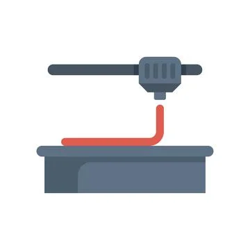 3d printer printing filament in layers creating an object Stock Illustration